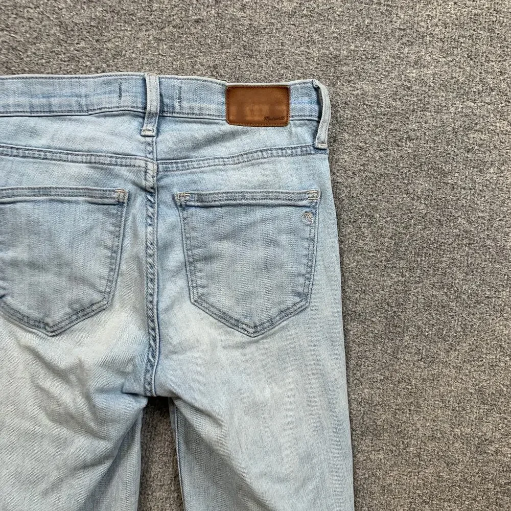 Madewell Jeans Women 23 Blue High Rise Skinny Exposed Buttons Raw Hem Distressed